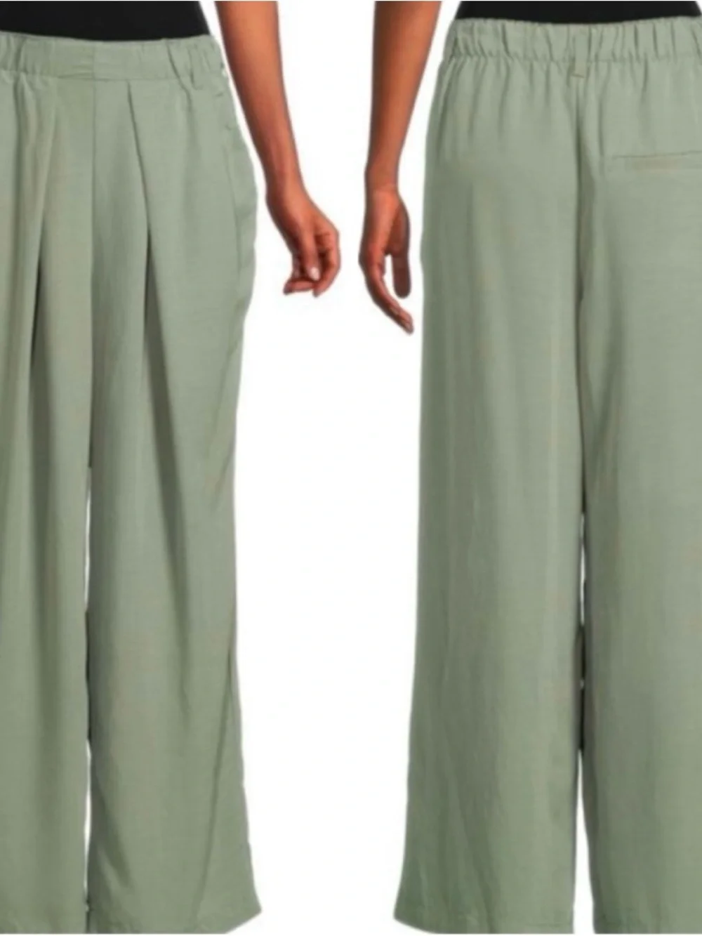 Free people new with tags wide leg pull on sage green pants medium